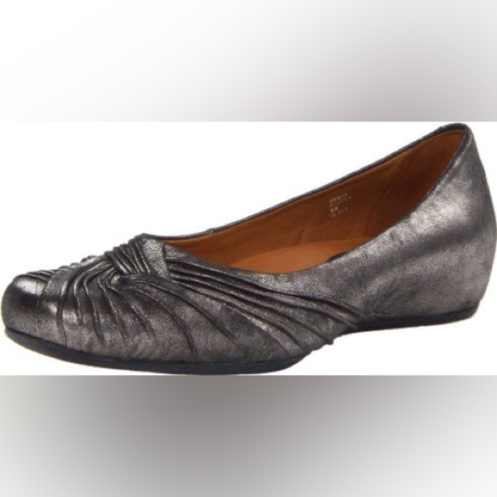 Earthies Slip On Vanya Metallic Pewter Flats Shoes Loafers